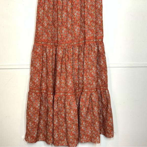 Max Studio Crepe Sleeveless Ruffle Neck Tiered Maxi Dress - Picture 9 of 13